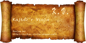 Kajtár Viola névjegykártya